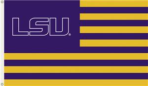 COLLEGIATE LSU Stripes 3' x 5' Flag
