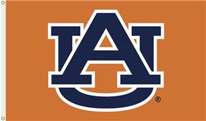 COLLEGIATE Auburn Orange "AU" Only 3' x 5' Flag