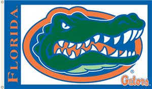 COLLEGIATE Florida Gators on White 3' x 5' Flag