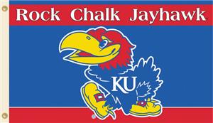 COLLEGIATE Kansas Rock Chalk 3' x 5' Flag