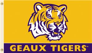 COLLEGIATE LSU Geaux Tigers 3' x 5' Flag