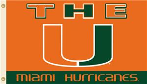 COLLEGIATE Miami the "U" 3' x 5' Flag