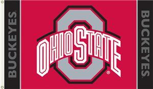 COLLEGIATE Ohio State on Red 3' x 5' Flag