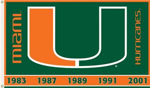 COLLEGIATE Miami 2-Sided 3' x 5' Flag