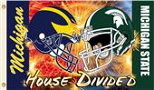COLLEGIATE Michigan-Michigan St House Divided Flag COLLEGIATE Michigan-Michigan St House Divided Flag