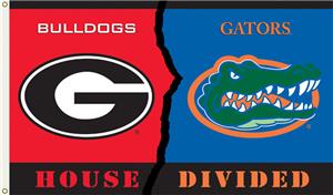 COLLEGIATE Georgia-Florida House Divided Flag