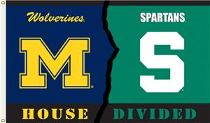 COLLEGIATE Michigan-Michigan St House Divided Flag