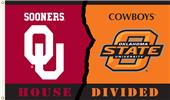 COLLEGIATE Oklahoma-Oklahoma St House Divided Flag COLLEGIATE Oklahoma-Oklahoma St House Divided Flag