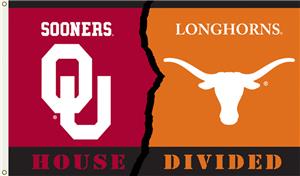 COLLEGIATE Oklahoma-Texas House Divided Flag