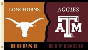 COLLEGIATE Texas-Texas A&M House Divided Flag