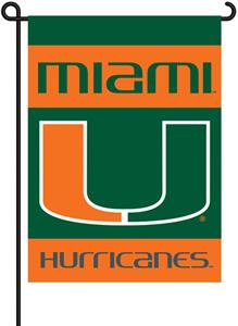 COLLEGIATE Miami 2-Sided 13" x 18" Garden Flag
