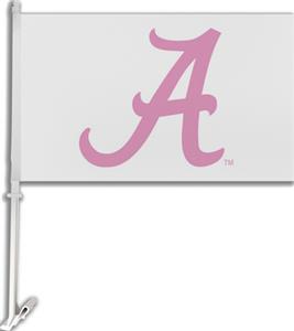 COLLEGIATE Alabama Pink "A" 11" x 18" Car Flag