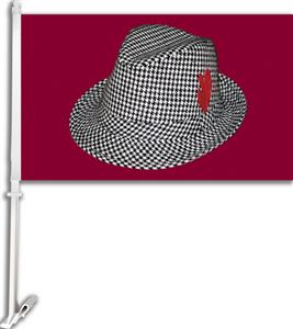COLLEGIATE Houndstooth Hat 11" x 18" Car Flag