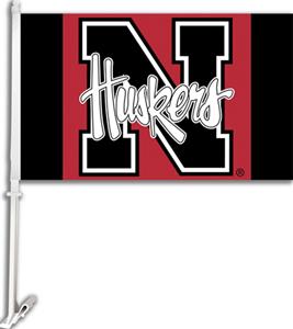COLLEGIATE Nebraska 2-Sided 11" x 18" Car Flag