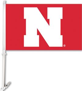 COLLEGIATE Nebraska Red 2-Sided 11" x 18" Car Flag