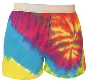 Womens Rainbow Swirl Tie Dye Boxer Shorts