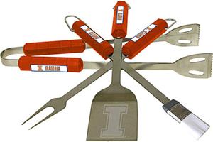 COLLEGIATE Illinois 4 Piece BBQ Set