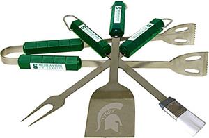 COLLEGIATE Michigan State 4 Piece BBQ Set