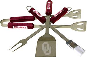 COLLEGIATE Oklahoma 4 Piece BBQ Set
