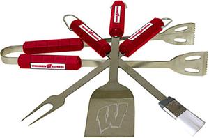 COLLEGIATE Wisconsin 4 Piece BBQ Set