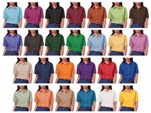 Blue Generation Ladies SS Easy Care Poplin Shirts