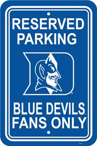 COLLEGIATE Duke Plastic Parking Sign