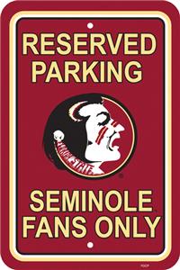 COLLEGIATE Florida State Plastic Parking Sign
