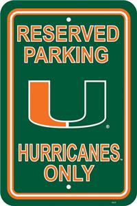 COLLEGIATE Miami Plastic Parking Sign