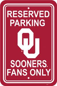 COLLEGIATE Oklahoma Plastic Parking Sign