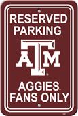 COLLEGIATE Texas A&M Plastic Parking Sign COLLEGIATE Texas A&M Plastic Parking Sign