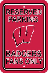COLLEGIATE Wisconsin Plastic Parking Sign
