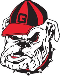 COLLEGIATE Georgia Bulldog Head 12" Vinyl Magnet