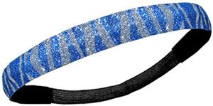 Diamond Duds Royal Silver Zebra Glitter Headbands