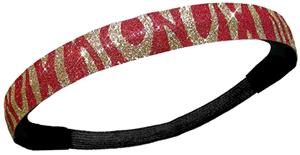 Diamond Duds Red/Gold Zebra Glitter Headbands