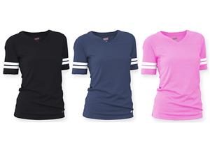Soffe Girl's The Football Tee V-Neck T-Shirts