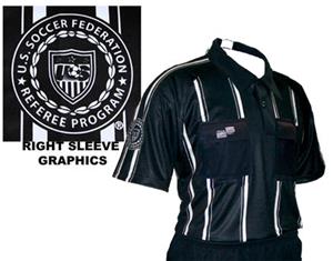USSF Pro Soccer Referee Jerseys Black -Striped 