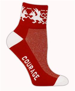  Red Lion Dragon-Courage High Tech 1/4 Crew Socks