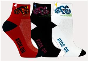 Red Lion Cyclist-Ride On High Tech 1/4 Crew Socks