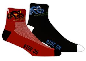Red Lion Cyclist-Ride On High Tech 1/4 Crew Socks