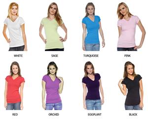 In Your Face Apparel Jr V-Neck Cap Sleeve Shirts