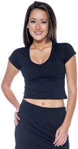 In Your Face Apparel Junior Cap Sleeve Crop Tee