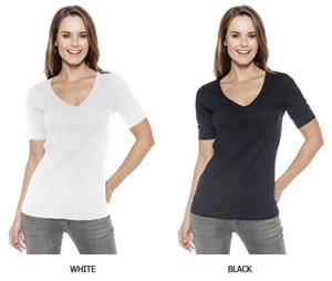In Your Face Apparel Misses VNeck Elbow Sleeve Tee