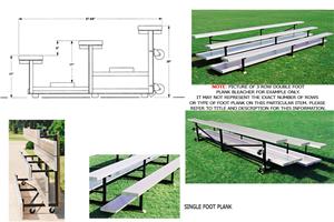 Tip N Roll Bleachers, 3 ROW Non-Elev No Aisles
