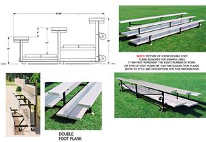 Tip N Roll Bleachers, 3 ROW Non-Elev No Aisles