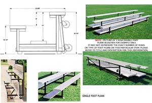 Tip N Roll Bleachers, 2 ROW No-Elev No Aisles