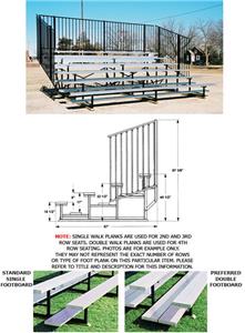 Bleachers, 4 ROW No-Elevated Std Rise No Aisles