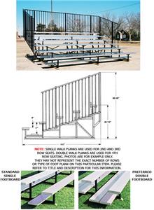 Outdoor Bleachers 5 ROW No-Elevated Rise No Aisles