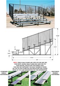 Bleachers 8 ROW No-Elevated Std Rise No Aisles