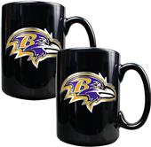 NFL Baltimore Ravens Black Ceramic Mug (Set of 2)