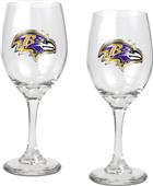 NFL Baltimore Ravens 2 Piece Wine Glass Set